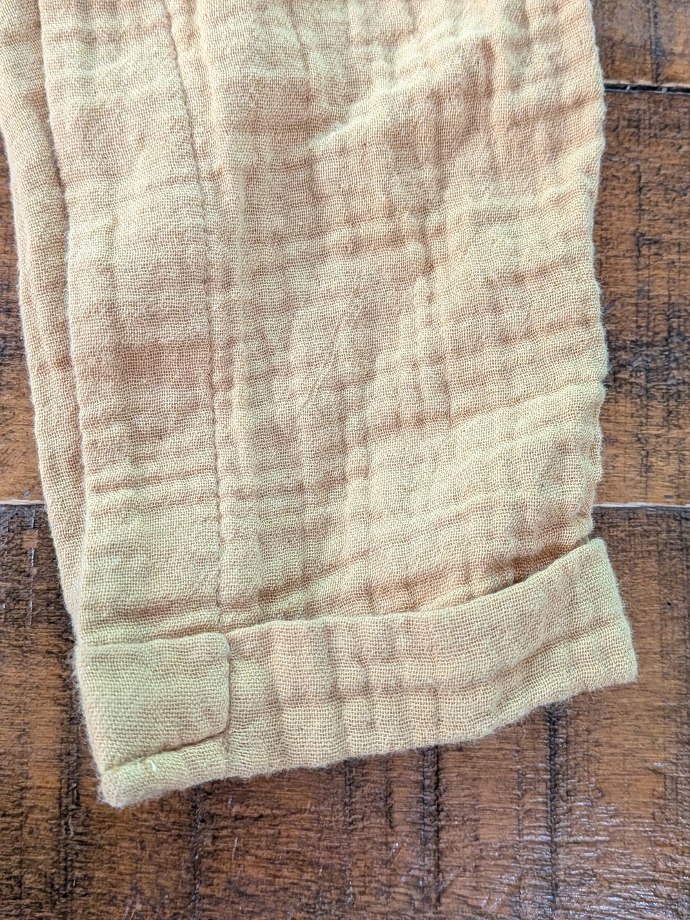 Soft Mustard Muslin Baby One-Piece Overalls, 24m Organic Cotton, Excellent - Picture 5 of 7